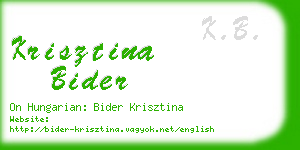 krisztina bider business card